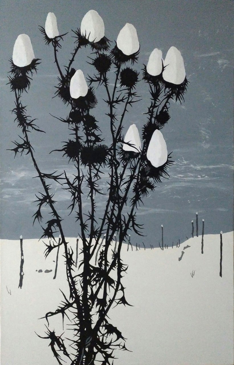 雪中的蓟 - 1, Stanislav Krupp, 买画 油