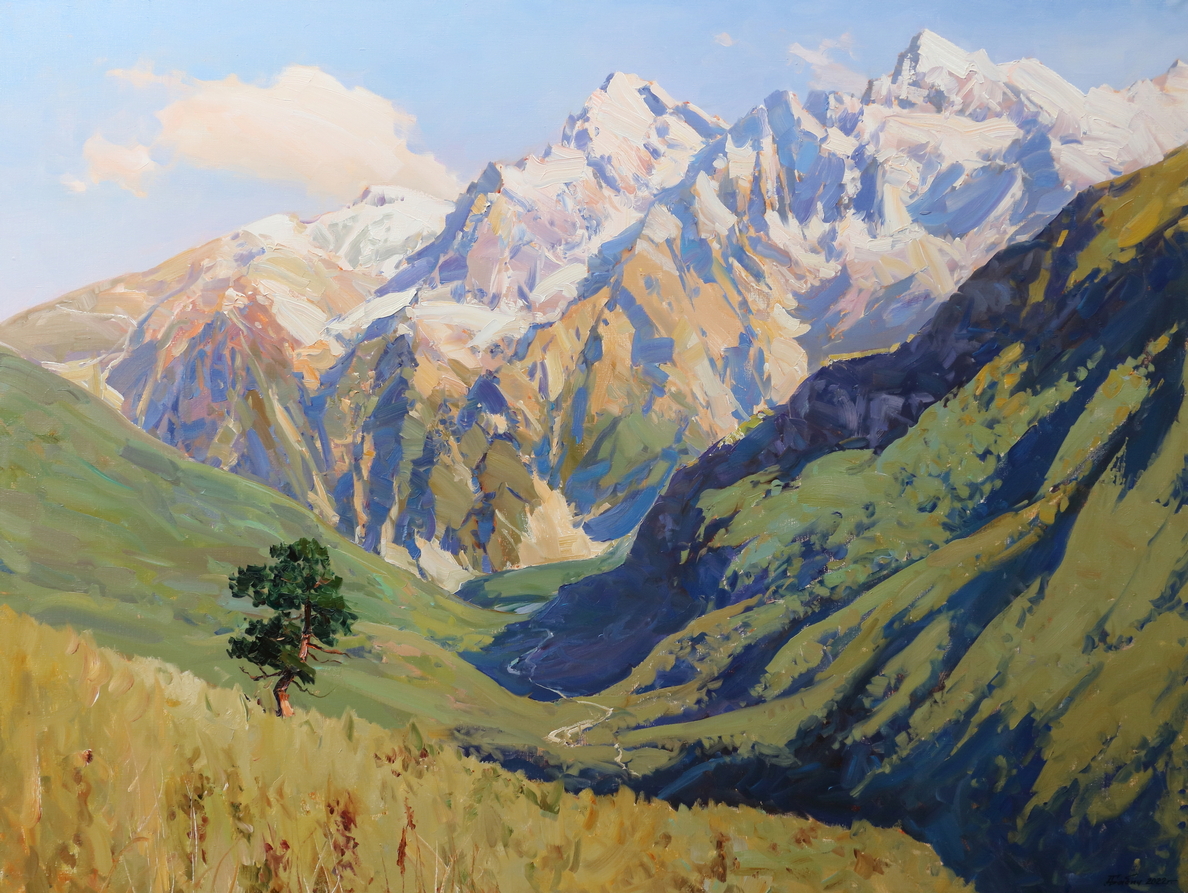A sunny day in the Tseysky Gorge - 1, 亚历山大*巴比奇, 买画 油