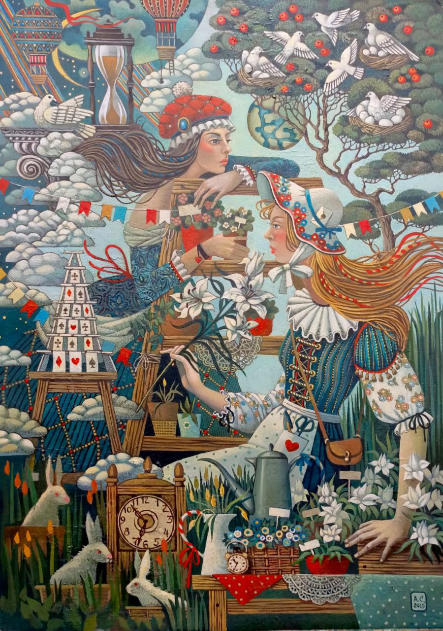 Gardeners - 1, Alexandra Speranskaya, 买画 作者的技术
