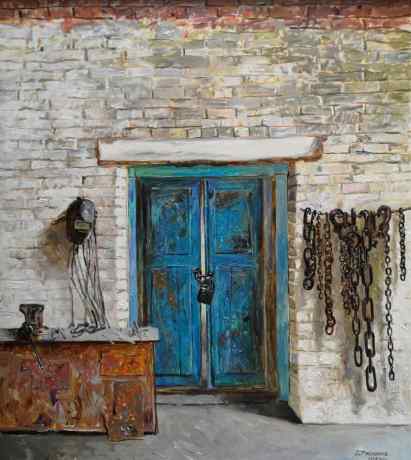Diptych "Razin's Chains." Right panel: "The Machine Yard"