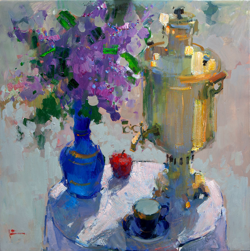 Tea with the scent of lilac - 1, 维亚切斯拉夫Korolenkov, 买画 油