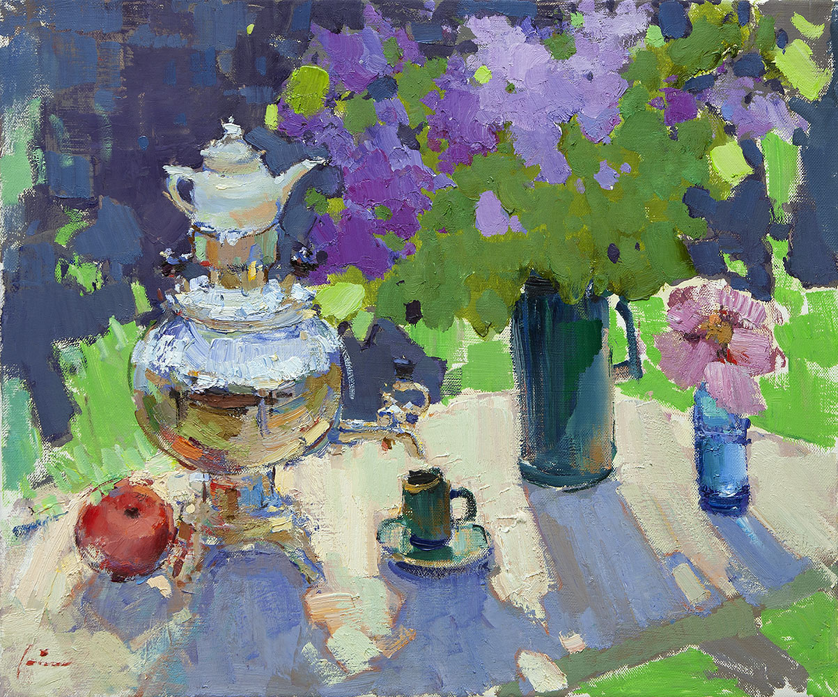 Tea with the scent of lilac - 1, 维亚切斯拉夫Korolenkov, 买画 油