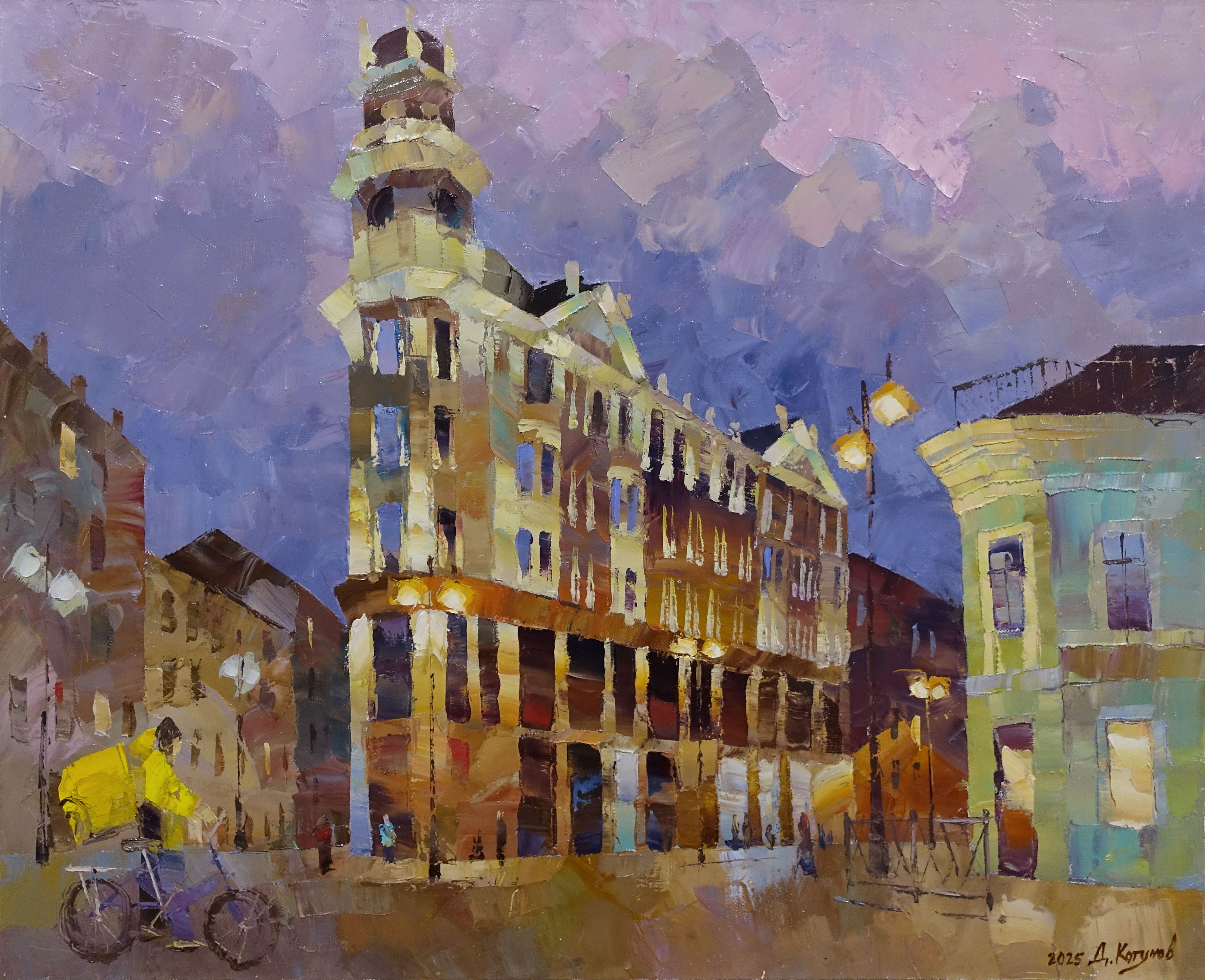 Five Corners in the Evening - 1, Dmitry Kotunov, 买画 油