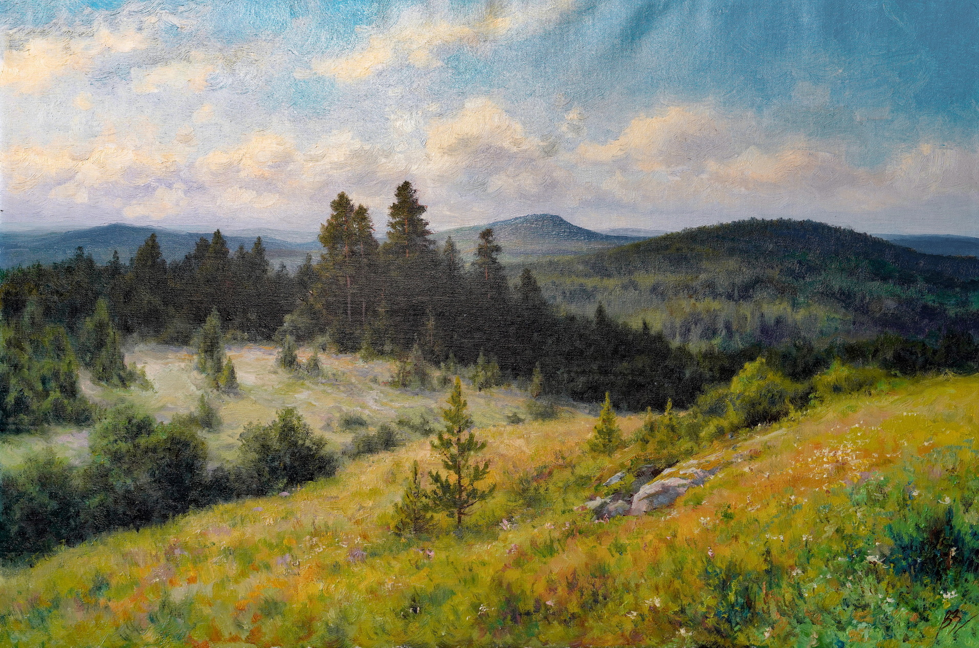 乌拉尔。 在山坡上 - 1, Vadim Zainullin, 买画 油
