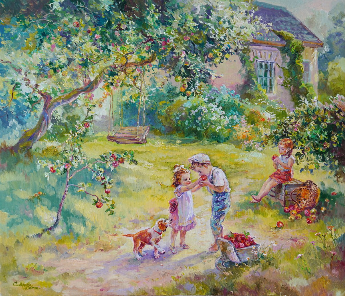 Sweet August With Friends - 1, Zhanna Sidorova, 买画 油