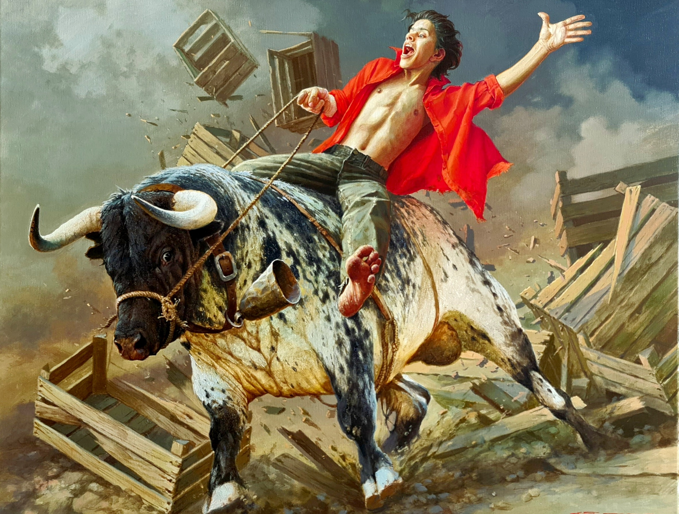 The rider in the red shirt - 1, Stanislav Plutenko, 买画 油
