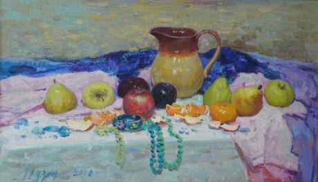 静物与水果和水壶