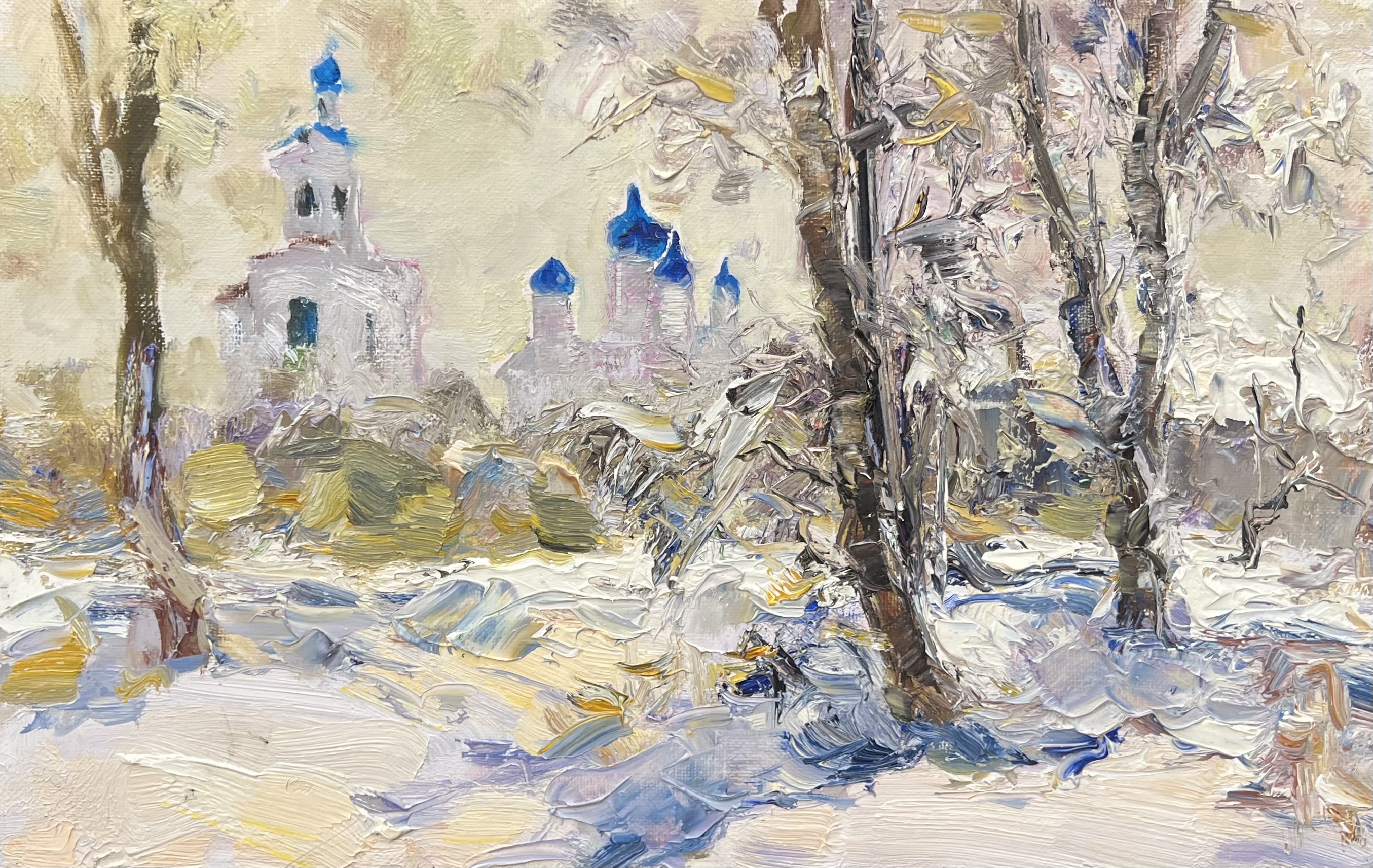 Church with Blue Domes - 1, 雾Zhumabaev, 买画 油