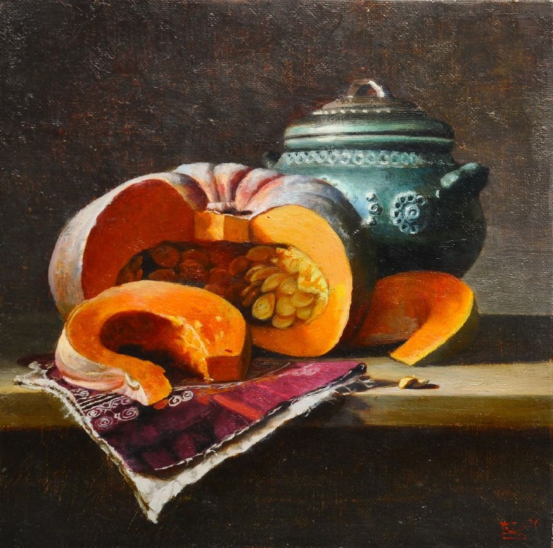 Still life with Pumpkin - 1, , 买画 油