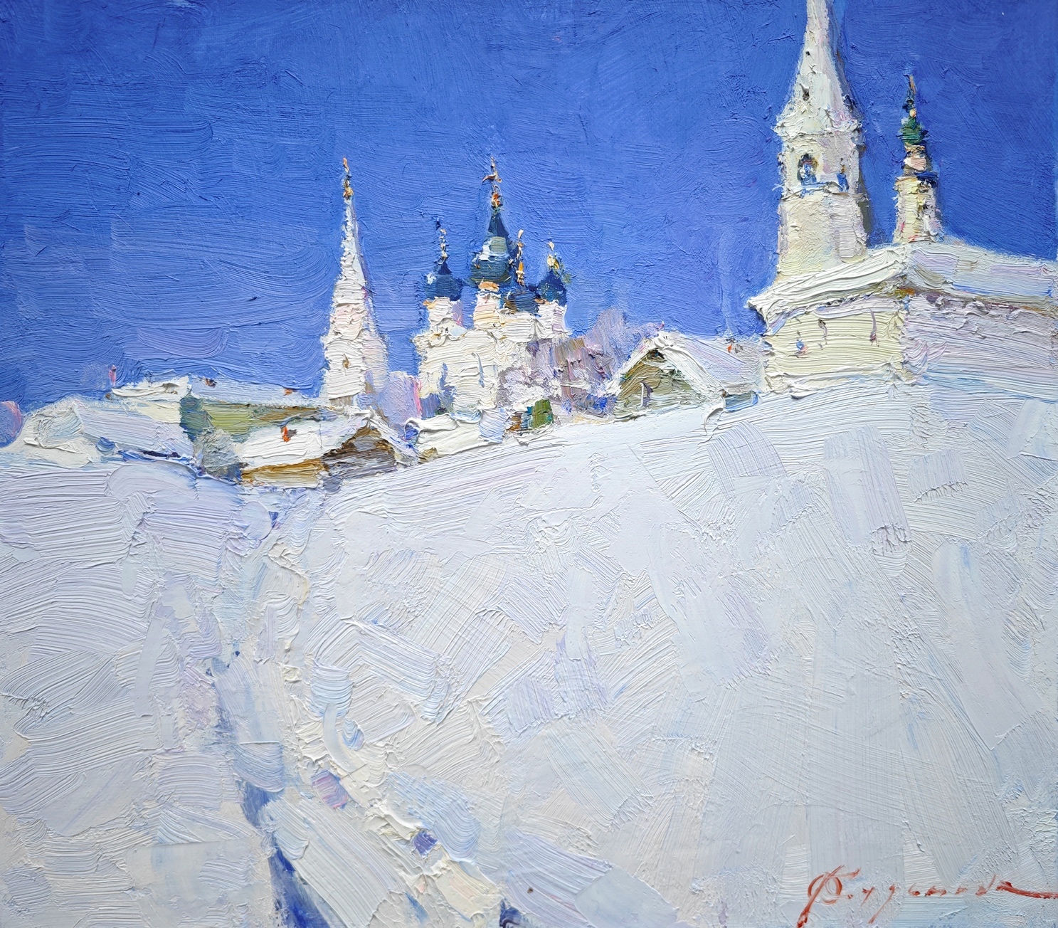A frosty day. Suzdal - 1, Olga Kuzmina, 买画 油